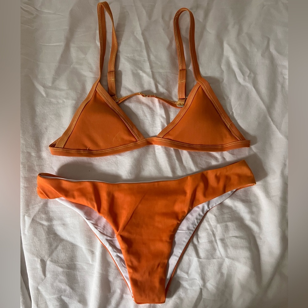 Orange color changing bikini